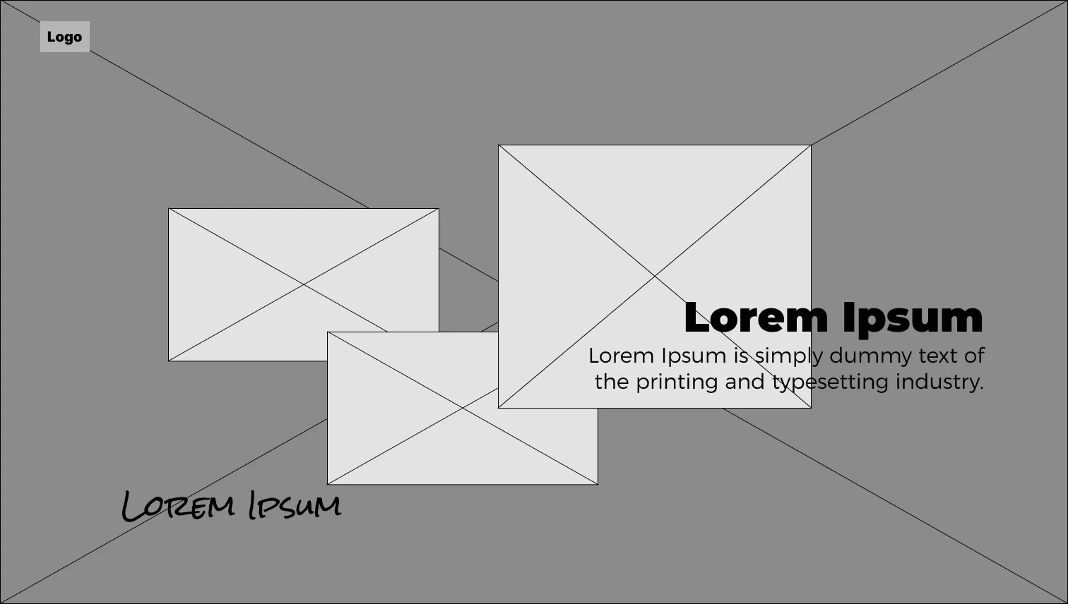 Wireframe de la page Experience du site Queen.